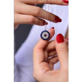 Papatya Silver 925 Ayar Gümüş Rose Kaplama Nazar Kolye