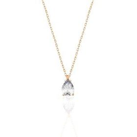 Papatya Silver 925 Ayar Gümüş Rose Kaplama Nisan Ayı Doğum Taşı Damla Kolye