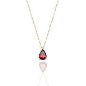 Papatya Silver 925 Ayar Gümüş Rose Kaplama Ocak Ayı Doğum Taşı Damla Kolye