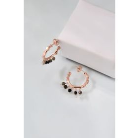 Papatya Silver 925 Ayar Gümüş Rose Kaplama Olives Taşlı Shakira Halka Küpe