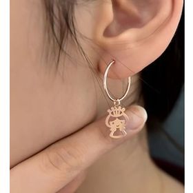 Papatya Silver 925 Ayar Gümüş Rose Kaplama Prenses Kadın Halka Küpe