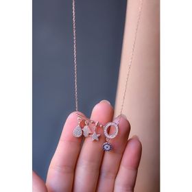Papatya Silver 925 Ayar Gümüş Rose Kaplama Şansımın Anahtarı Kolye