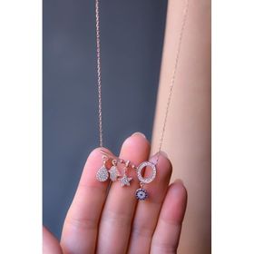 Papatya Silver 925 Ayar Gümüş Rose Kaplama Şansımın Anahtarı Kolye