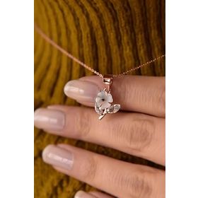 Papatya Silver 925 Ayar Gümüş Rose Kaplama Sedef Manolya Kolye