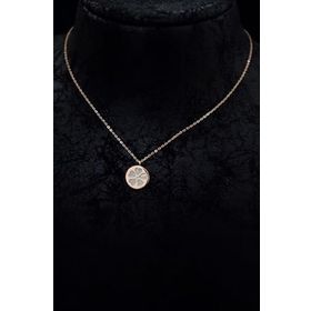 Papatya Silver 925 Ayar Gümüş Rose Kaplama Sedef Plaka Üzeri Yonca Kolye