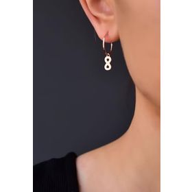 Papatya Silver 925 Ayar Gümüş Rose Kaplama Sonsuzluk Desenli Halka Kadın Küpe