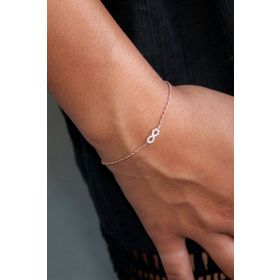 Papatya Silver 925 Ayar Gümüş Rose Kaplama Sonsuzluk Kadın Bileklik