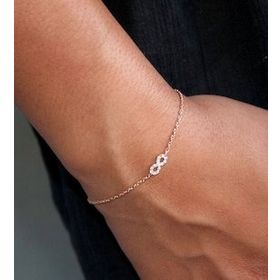 Papatya Silver 925 Ayar Gümüş Rose Kaplama Sonsuzluk Kadın Bileklik