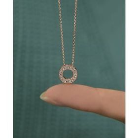 Papatya Silver 925 Ayar Gümüş Rose Kaplama Taşlı Yuvarlak Kolye