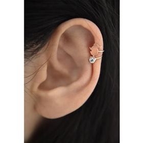 Papatya Silver 925 Ayar Gümüş Rose Kaplama Tavşan Kıkırdak Küpe