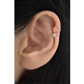Papatya Silver 925 Ayar Gümüş Rose Kaplama Tavşan Kıkırdak Küpe