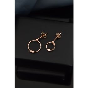 Papatya Silver 925 Ayar Gümüş Rose Kaplama Tek ve Çift Toplu Halka Çivili Küpe