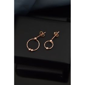 Papatya Silver 925 Ayar Gümüş Rose Kaplama Tek ve Çift Toplu Halka Çivili Küpe
