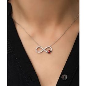 Papatya Silver 925 Ayar Gümüş Rose Kaplama Uğur Böcekli Sonsuzluk Kolye