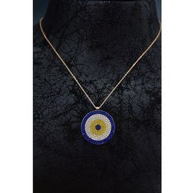 Papatya Silver 925 Ayar Gümüş Rose Kaplama Zirkon Taşlı Nazar Boncuğu Kolye