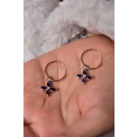 Papatya Silver 925 Ayar Gümüş Rose Kaplama Zirkon Taşlı Plumeria Halka Küpe