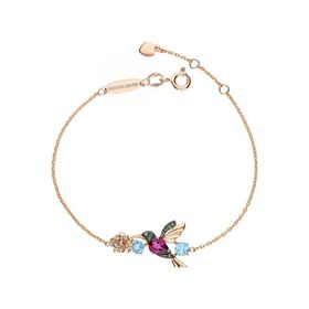 Papatya Silver 925 Ayar Gümüş Rose Zirkon Taşlı Kuş Kadın Bileklik
