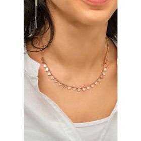 Papatya Silver 925 Ayar Gümüş Sıralı Kalpli Pul Kolye
