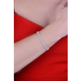 Papatya Silver 925 Ayar Gümüş Sıralı Yıldız Model Taşlı Bileklik