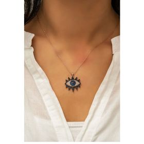 Papatya Silver 925 Ayar Gümüş Taşlı Göz Kolye