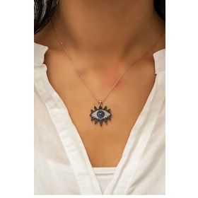 Papatya Silver 925 Ayar Gümüş Taşlı Göz Kolye