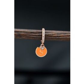 Papatya Silver 925 Ayar Gümüş Taşlı Kalp Figürlü Harfli Kadın Halka Küpe