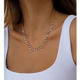 Papatya Silver 925 Ayar Gümüş Taşlı Pul Kolye