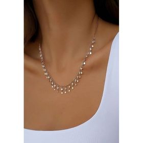 Papatya Silver 925 Ayar Gümüş Taşlı Pul Kolye