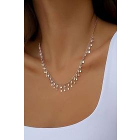 Papatya Silver 925 Ayar Gümüş Taşlı Pul Kolye