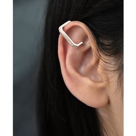 Papatya Silver 925 Ayar Gümüş Taşlı Rose Kaplama Beyaz Mineli Kıkırdak Küpe