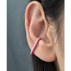 Papatya Silver 925 Ayar Gümüş Taşlı Rose Kaplama Pembe Mineli Kıkırdak Küpe