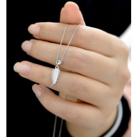 Papatya Silver 925 Ayar Gümüş Tek Taşlı Kanat Rodyum Kaplama Kolye