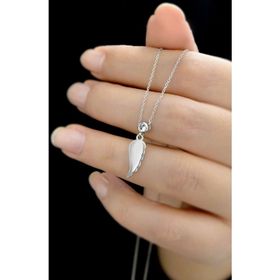 Papatya Silver 925 Ayar Gümüş Tek Taşlı Kanat Rodyum Kaplama Kolye