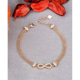 Papatya Silver 925 Ayar Gümüş Toplu Rose Kaplama Sonsuzluk Bileklik