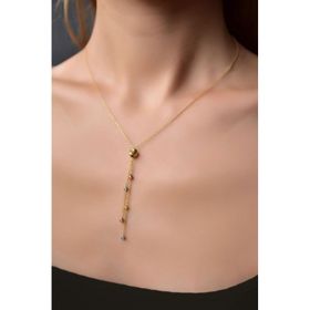 Papatya Silver 925 Ayar Gümüş Üç Renk Akışlı Dorika Topu Kolye