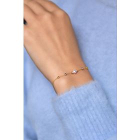 Papatya Silver 925 Ayar Gümüş Üç Renk Kaplama Dorika Toplu İncili Kadın Bileklik