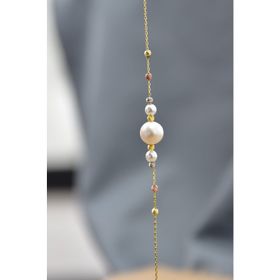 Papatya Silver 925 Ayar Gümüş Üç Renk Kaplama Dorika Toplu İncili Kadın Bileklik