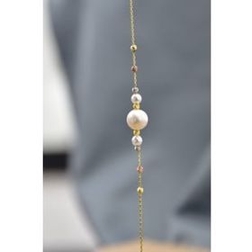 Papatya Silver 925 Ayar Gümüş Üç Renk Kaplama Dorika Toplu Üç İncili Kadın Bileklik