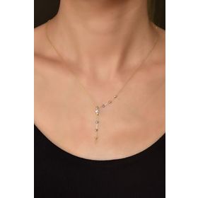 Papatya Silver 925 Ayar Gümüş Üç Renkli Dorika Toplu İncili Kolye