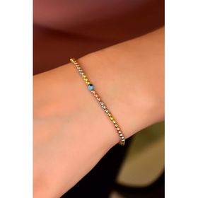 Papatya Silver 925 Ayar Gümüş Üç Renkli Gözlü Dorika Toplu Bileklik