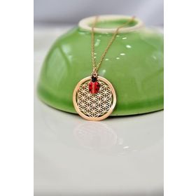 Papatya Silver 925 Ayar Gümüş Uğur Böceği ve Yaşam Çiçeği Kolye