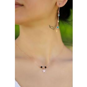 Papatya Silver 925 Ayar Gümüş Yıldız Kolye Küpe Set