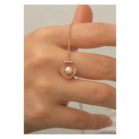 Papatya Silver 925 Ayar İncili İstiridye Kadın Gümüş Kolye