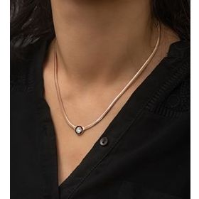 Papatya Silver 925 Ayar İtalyan Zincir Taşlı Gümüş Kolye