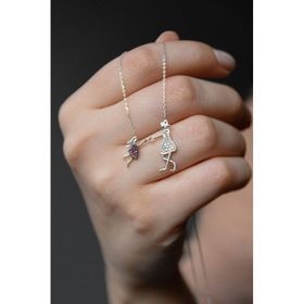 Papatya Silver 925 Ayar Kadın Anne ve Kız Çocuk Model Rodyum Kaplama Gümüş Kolye
