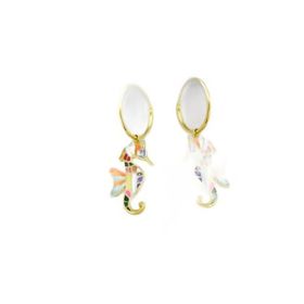 Papatya Silver 925 Ayar Mineli Denizatı Model Halka Gümüş Küpe