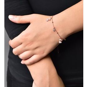 Papatya Silver 925 Ayar Mix Taşlı Kedi Gümüş Bileklik