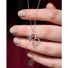 Papatya Silver 925 Ayar Mix Zirkon Taşlı Kalp Sonsuzluk Gümüş Kolye