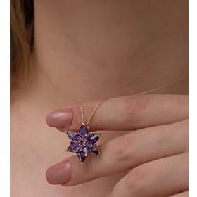 Papatya Silver 925 Ayar Nano Zirkon Taşlı Papatya Kadın Gümüş Kolye