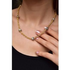 Papatya Silver 925 Ayar Nazar Boncuklu Altın Kaplama Kalp Gümüş Kolye